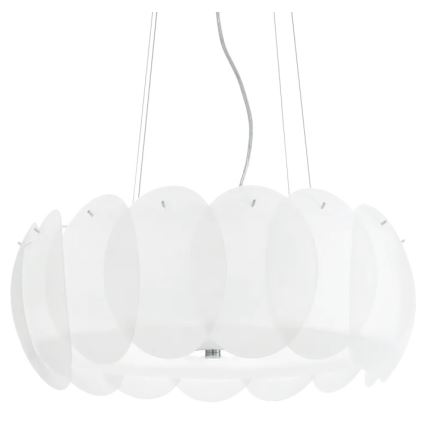 Ideal Lux - Kábeles csillár OVALINO 8xE27/60W/230V átm. 55 cm fehér