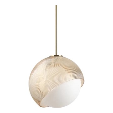 Ideal Lux - Kábeles függőlámpa BLOOM 1xE27/42W/230V átmérő 30 cm arany/füstös bézs