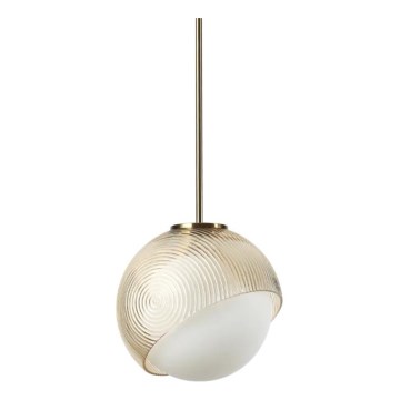 Ideal Lux - Kábeles függőlámpa BLOOM 1xE27/42W/230V Ø 22 cm arany/füstös bézs
