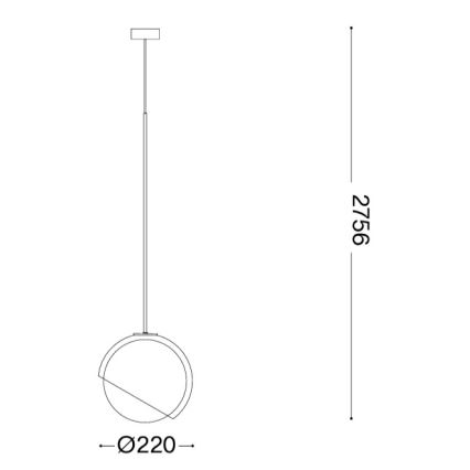 Ideal Lux - Kábeles függőlámpa BLOOM 1xE27/42W/230V Ø 22 cm arany/füstös bézs