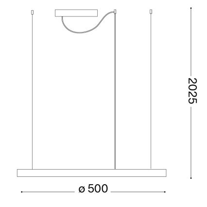 Ideal Lux - ORACLE SLIM LED kábeles csillár/29W/230V 4000K CRI 90 átm. 50 cm arany