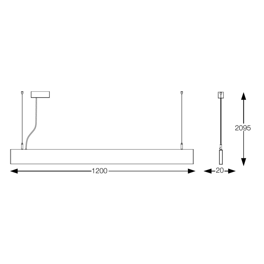 Ideal Lux - kábeles LED csillár STEEL LED/29W/230V 3000K CRI 90 120 cm fehér