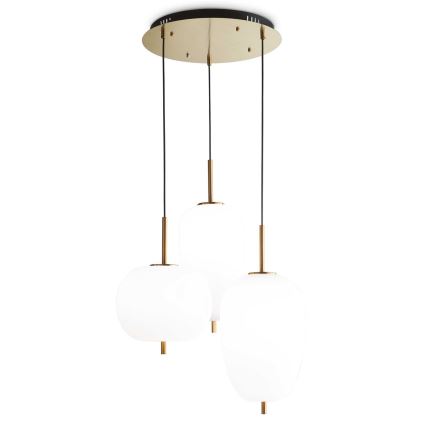 Ideal Lux - kábelre függesztett csillár UMILE LED/55W/230V, Ø 63 cm, CRI 90, sárgaréz/fehér