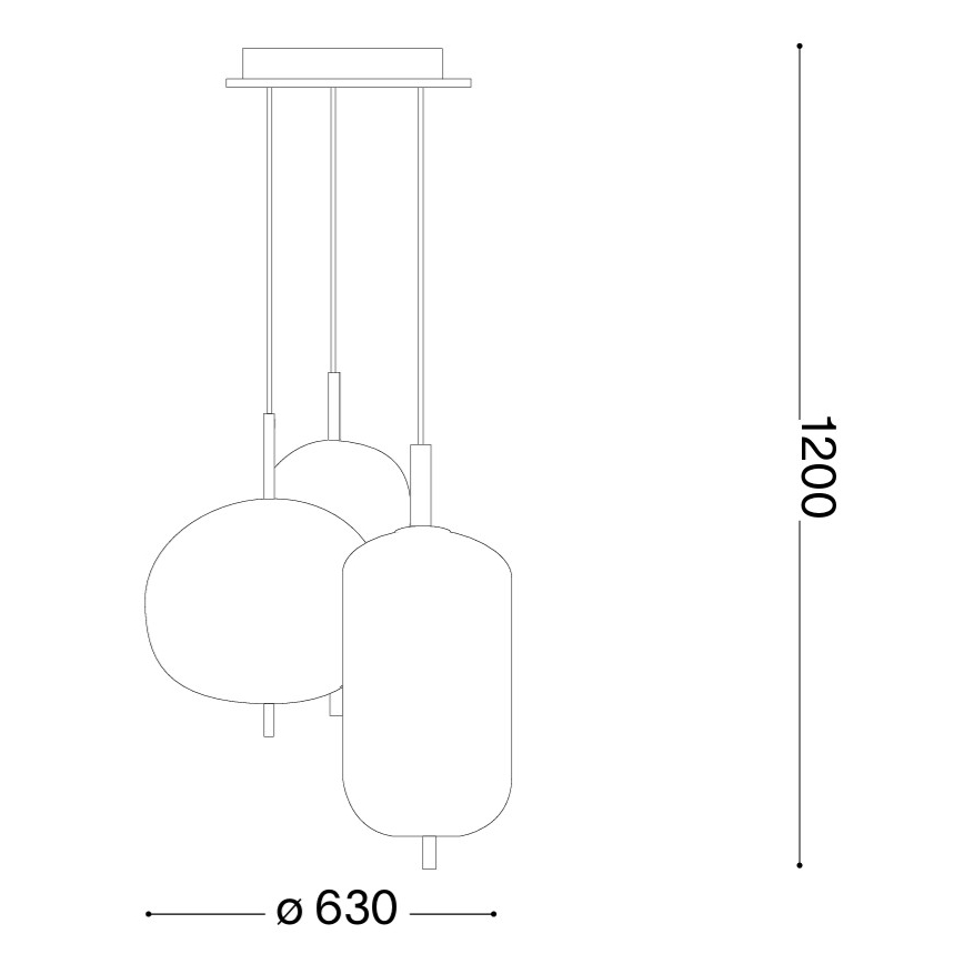 Ideal Lux - kábelre függesztett csillár UMILE LED/55W/230V, Ø 63 cm, CRI 90, sárgaréz/fehér