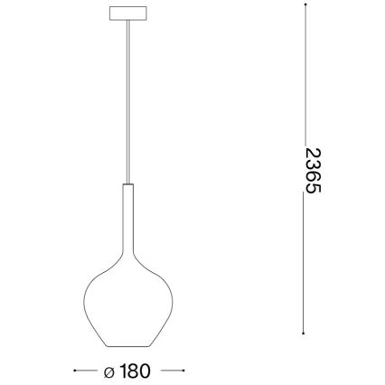 Ideal Lux - Kábelre függesztett KALIQUE függőlámpa 1xE27/42W/230V Ø 18 cm átlátszó