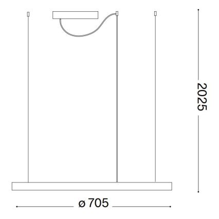 Ideal Lux - LED csillár kábelen ORACLE SLIM LED/37W/230V 2700K CRI 90 átm. 70 cm fehér