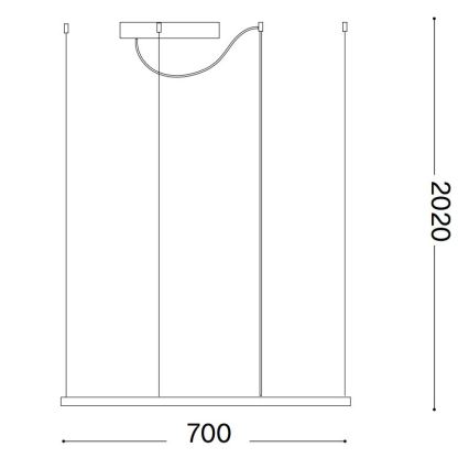 Ideal Lux - kábelre függesztett LED csillár ORACLE SLIM LED/44W/230V 3000K CRI 90 70x70 cm fekete
