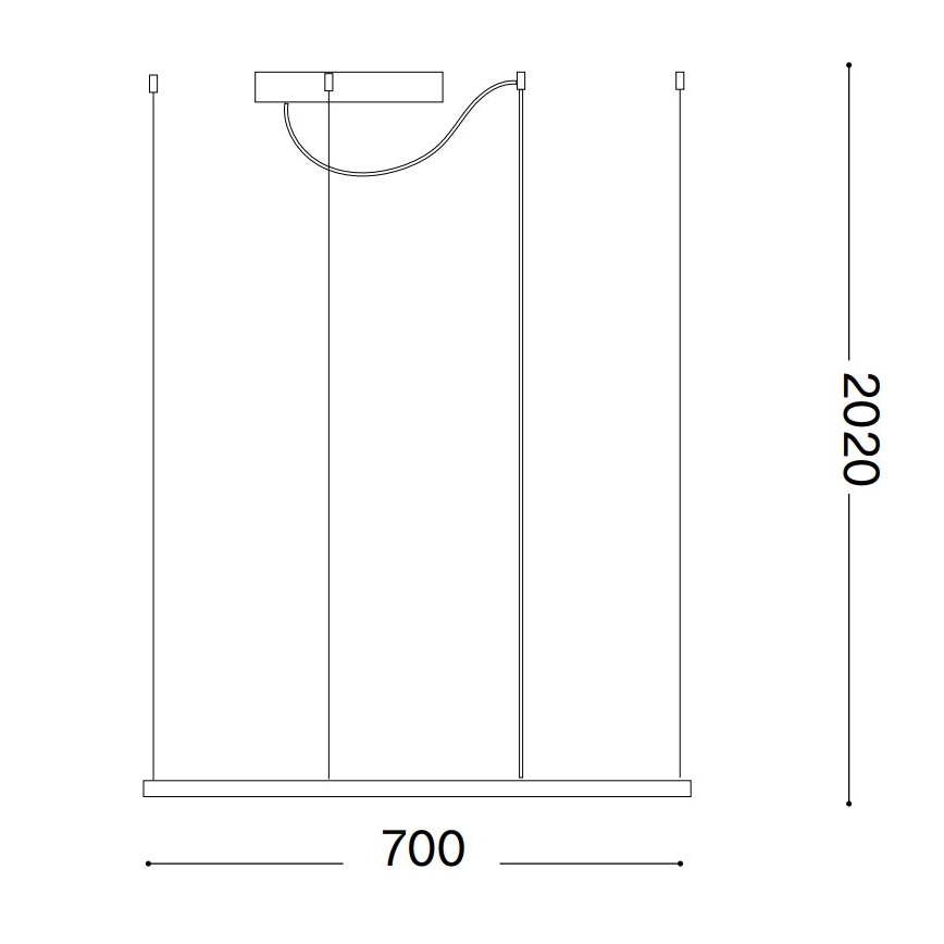 Ideal Lux - kábelre függesztett LED csillár ORACLE SLIM LED/44W/230V 3000K CRI 90 70x70 cm fekete