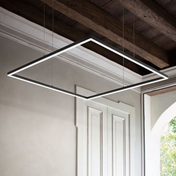 Ideal Lux - kábelre függesztett LED csillár ORACLE SLIM LED/44W/230V 3000K CRI 90 70x70 cm fekete