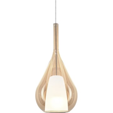 Ideal Lux - Kábelre szerelt csillár KALIQUE 1xE27/42W/230V átm. 18 cm füstös bézs