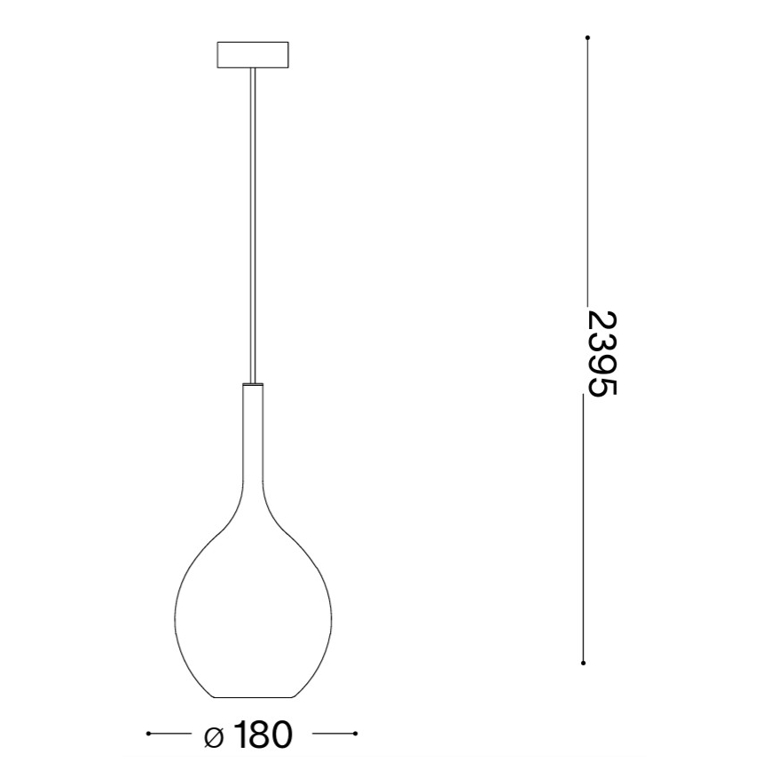Ideal Lux - KALIQUE kábeles függeszték 1xE27/42W/230V átmérő 18 cm füstkék