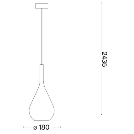 Ideal Lux - KALIQUE kábeles függőlámpa 1xE27/42W/230V Ø 18 cm füstös réz