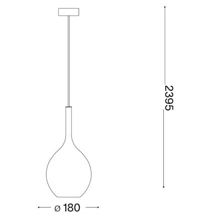 Ideal Lux - KALIQUE kábellel függesztett lámpa 1xE27/42W/230V, Ø 18 cm, füstös üveg, rézszínű