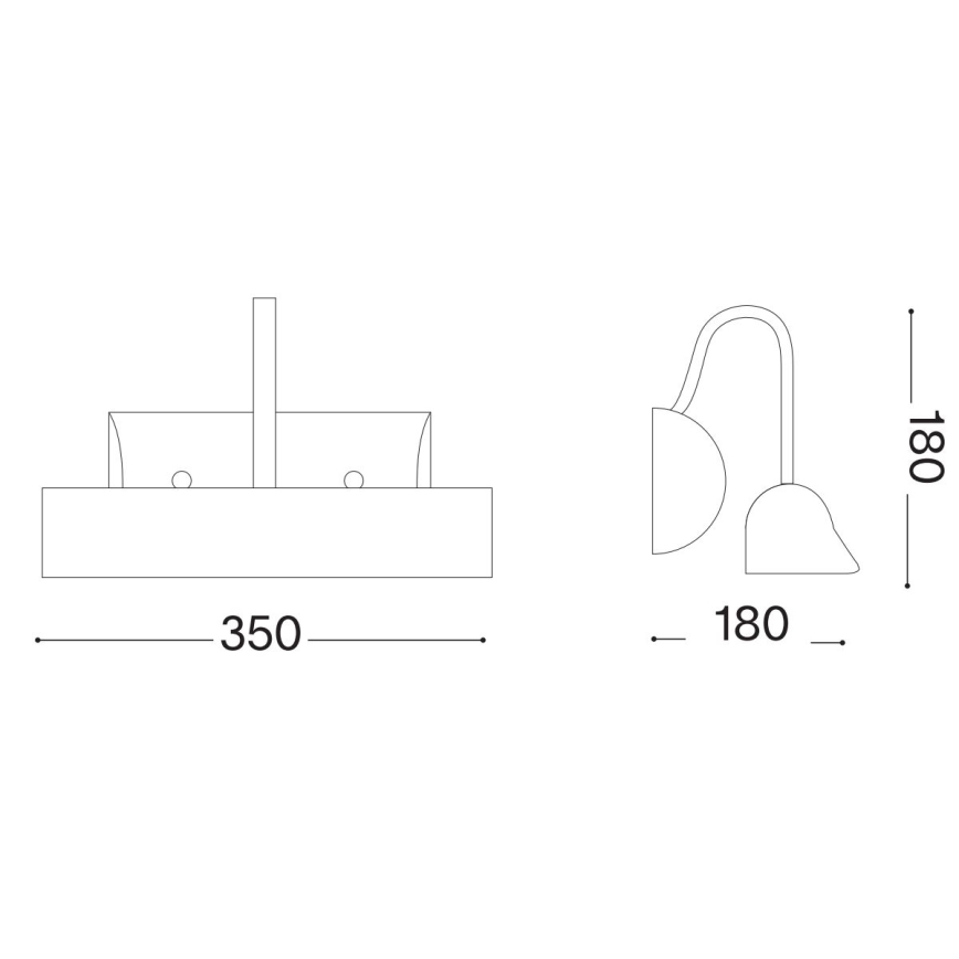 Ideal Lux - Képmegvilágító RETRO 2xE14/28W/230V réz