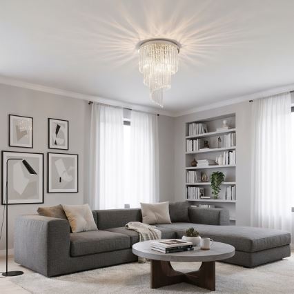 Ideal Lux - Kristály csillár CARLTON 12xE14/40W/230V átm. 50 cm fényezett króm