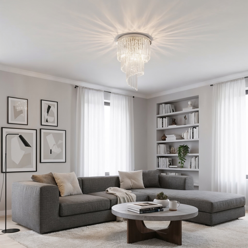 Ideal Lux - Kristály csillár CARLTON 12xE14/40W/230V átm. 50 cm fényezett króm