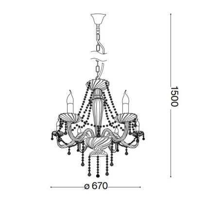 Ideal Lux - Kristály csillár láncon AMADEUS 6xE14/40W/230V átm. 67 cm átlátszó