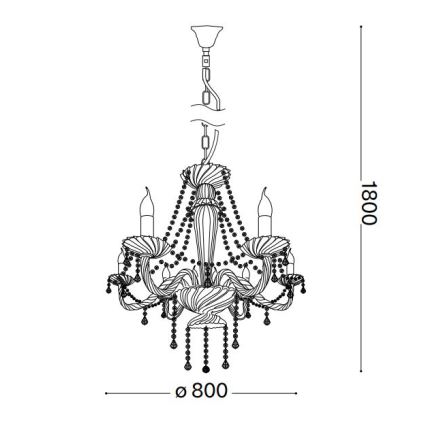 Ideal Lux - Kristály csillár láncon AMADEUS 8xE14/40W/230V átm. 80 cm átlátszó