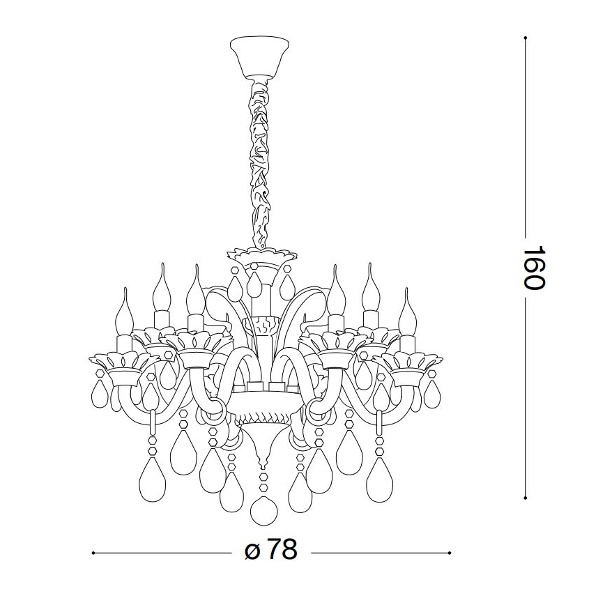 Ideal Lux - Kristály csillár láncon COLOSSAL 8xE14/40W/230V átm. 78 cm fényezett króm