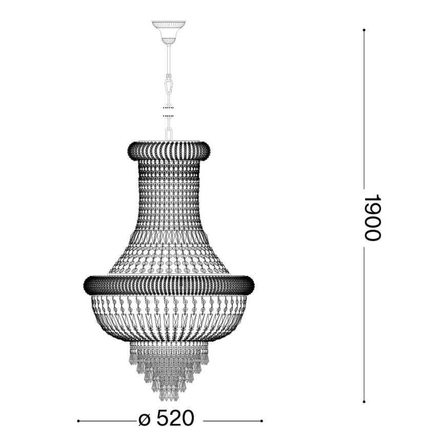Ideal Lux - Kristály csillár láncon DUBAI 10xE14/28W/230V átm. 52 cm fényezett króm