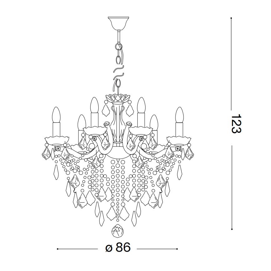 Ideal Lux - Kristály csillár láncon FLORIAN 18xE14/40W/230V átm. 86 cm átlátszó