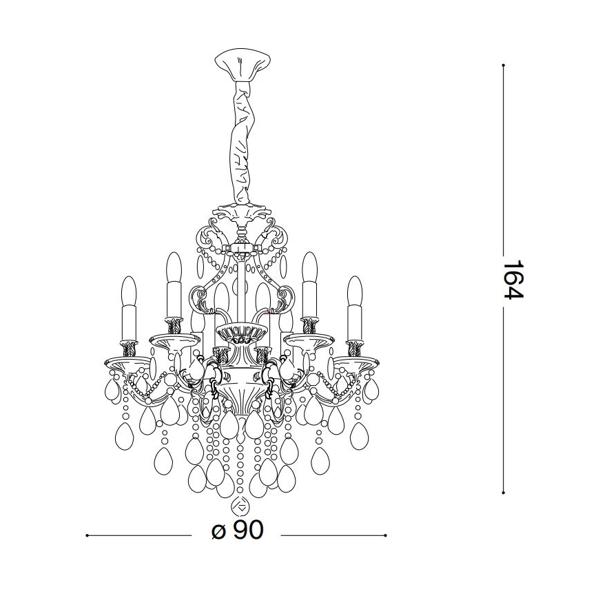 Ideal Lux - Kristály csillár láncon GIOCONDA 12xE14/40W/230V átm. 90 cm arany