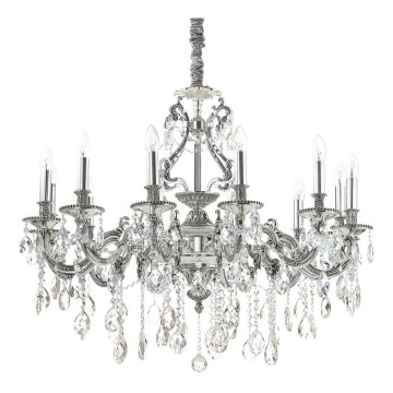 Ideal Lux - Kristály csillár láncon GIOCONDA 12xE14/40W/230V átm. 90 cm ezüst