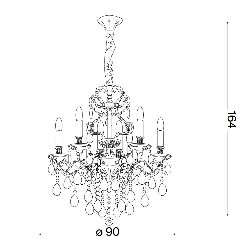 Ideal Lux - Kristály csillár láncon GIOCONDA 12xE14/40W/230V átm. 90 cm ezüst