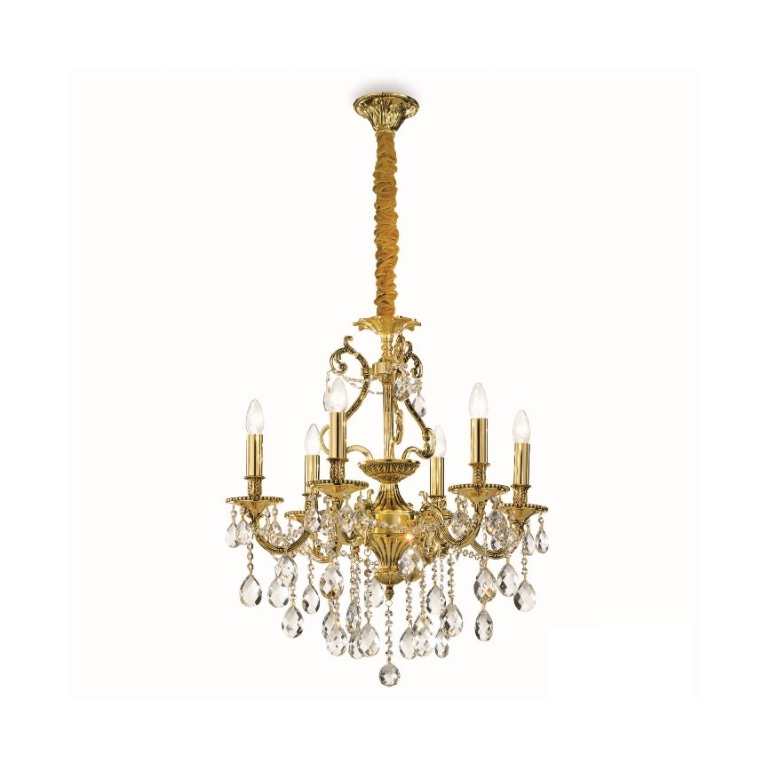 Ideal Lux - Kristály csillár láncon GIOCONDA 6xE14/40W/230V átm. 62 cm arany