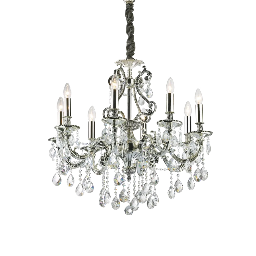 Ideal Lux - Kristály csillár láncon GIOCONDA 8xE14/40W/230V átm. 73 cm ezüst