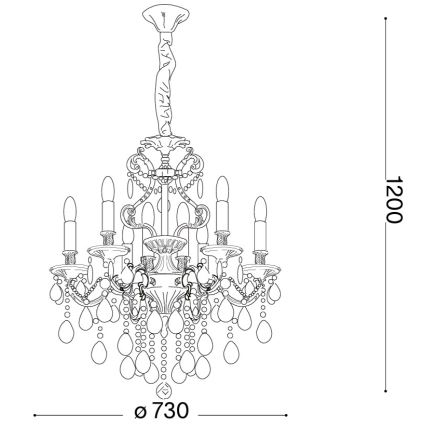 Ideal Lux - Kristály csillár láncon GIOCONDA 8xE14/40W/230V átm. 73 cm ezüst