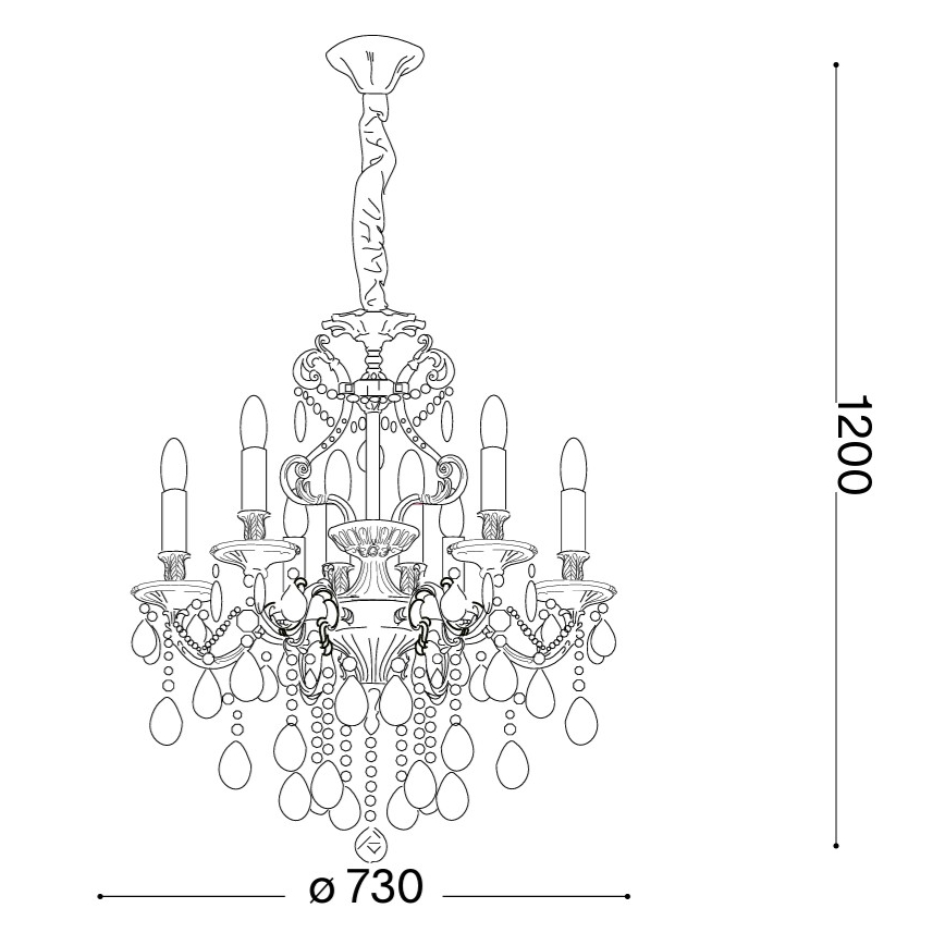 Ideal Lux - Kristály csillár láncon GIOCONDA 8xE14/40W/230V átm. 73 cm ezüst