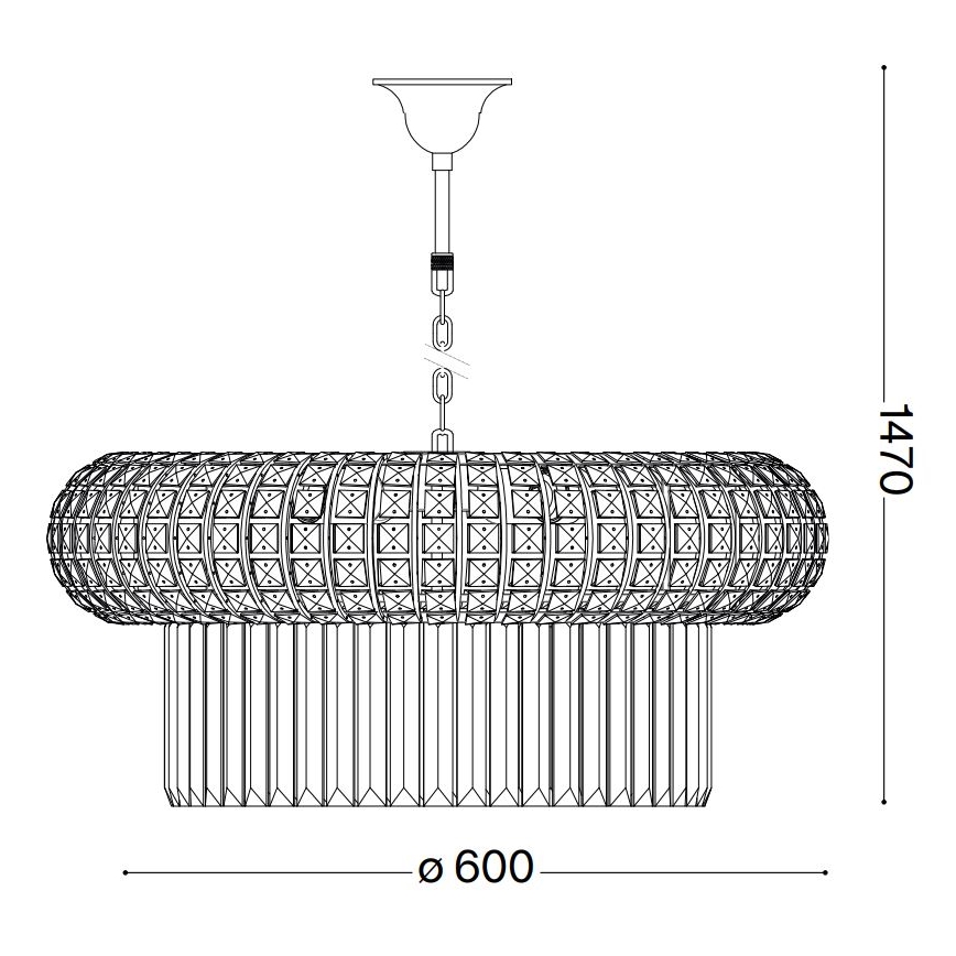 Ideal Lux - Kristály csillár láncon NABUCCO 12xE14/40W/230V átm. 60 cm arany
