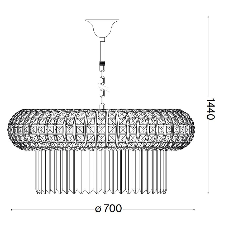 Ideal Lux - Kristály csillár láncon NABUCCO 16xE14/40W/230V átm. 70 cm arany