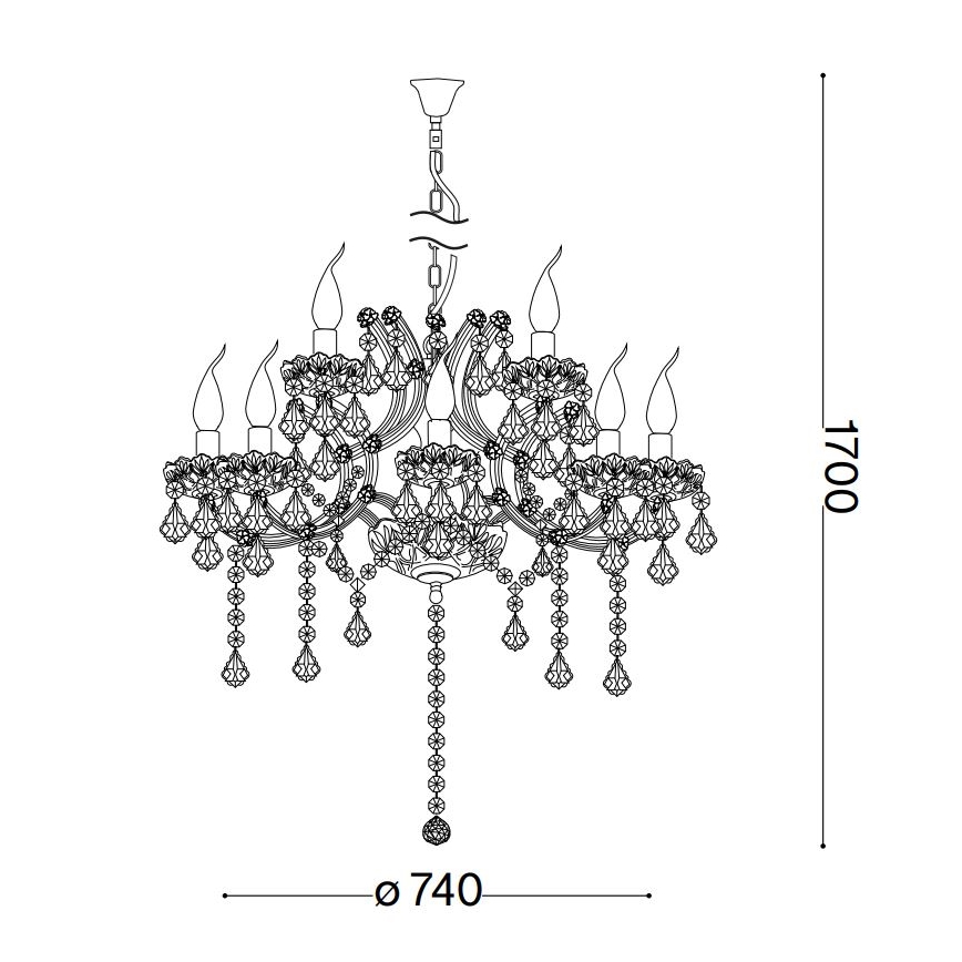 Ideal Lux - Kristály csillár láncon NAPOLEON 12xE14/40W/230V átm. 74 cm arany