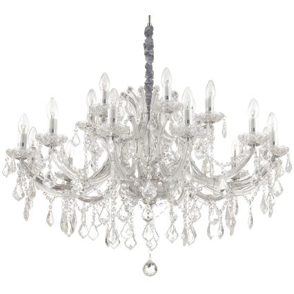 Ideal Lux - Kristály csillár láncon NAPOLEON 18xE14/40W/230V átm. 96 cm fényezett króm