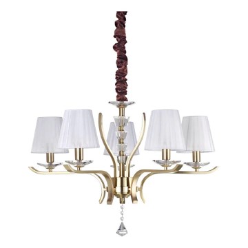 Ideal Lux - Kristály csillár láncon PEGASO 5xE14/28W/230V átm. 72 cm arany