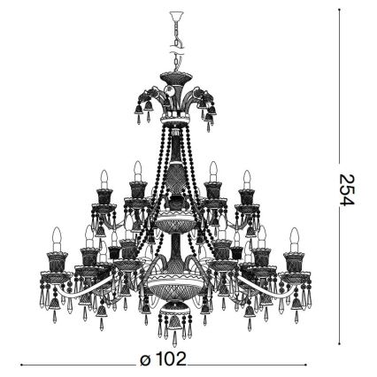 Ideal Lux - Kristály csillár láncon REDENTORE 18xE14/40W/230V átm. 102 cm átlátszó