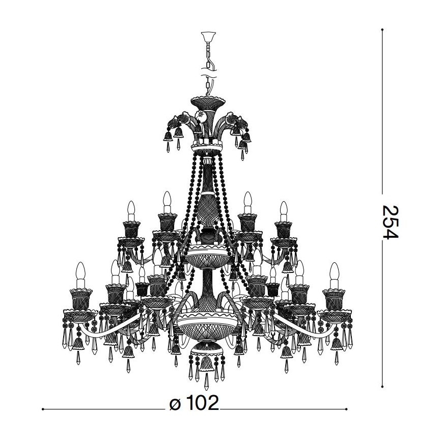 Ideal Lux - Kristály csillár láncon REDENTORE 18xE14/40W/230V átm. 102 cm átlátszó