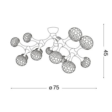 Ideal Lux - Kristály csillár NODI 15xG9/40W/230V fényezett króm