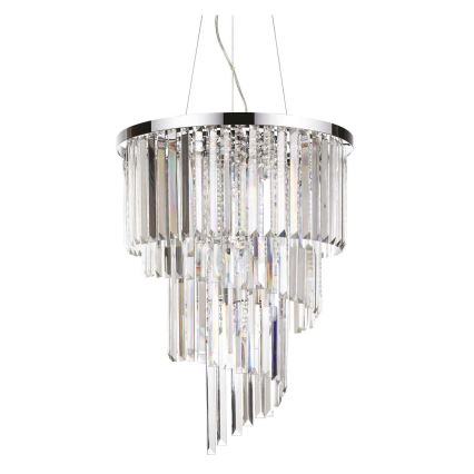 Ideal Lux - Kristály csillár zsinóron CARLTON 12xE14/40W/230V átm. 50 cm fényezett króm