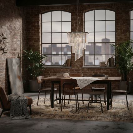 Ideal Lux - Kristály csillár zsinóron CARLTON 12xE14/40W/230V átm. 50 cm fényezett króm