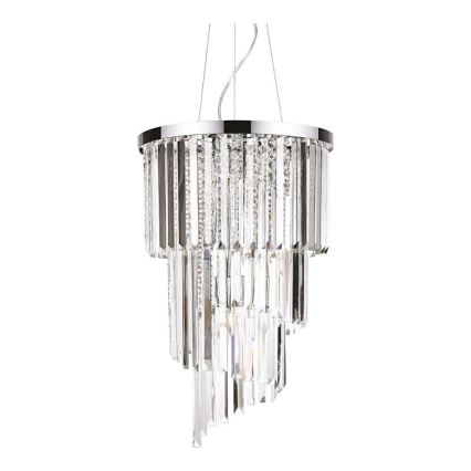Ideal Lux - Kristály csillár zsinóron CARLTON 8xE14/40W/230V átm. 40 cm fényezett króm