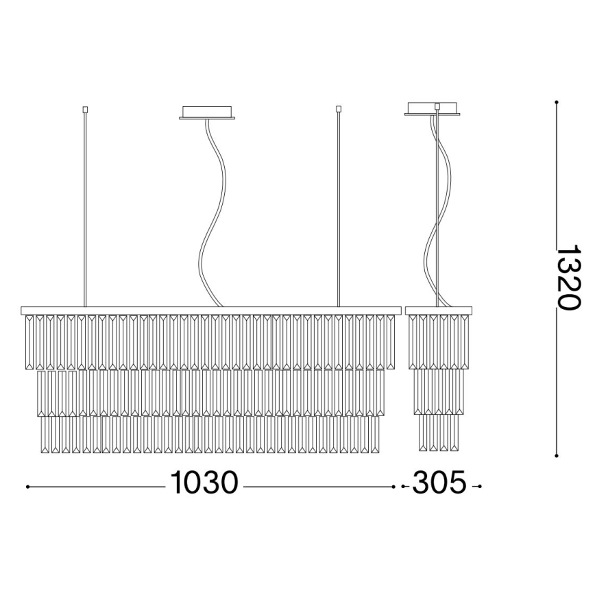 Ideal Lux - Kristály csillár zsinóron MARTINEZ 8xE14/40W/230V