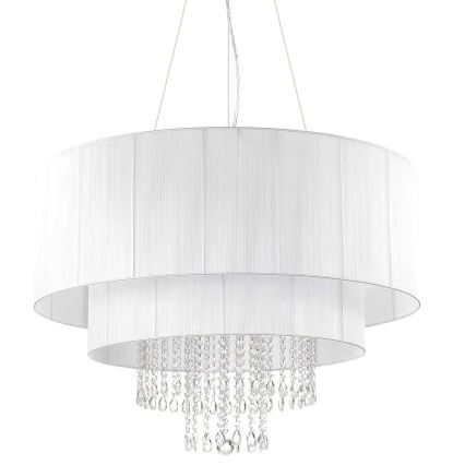 Ideal Lux - Kristály csillár zsinóron OPERA 10xE27/60W/230V átm. 90 cm fehér