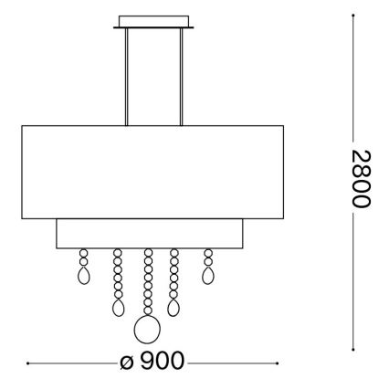 Ideal Lux - Kristály csillár zsinóron OPERA 10xE27/60W/230V átm. 90 cm fehér