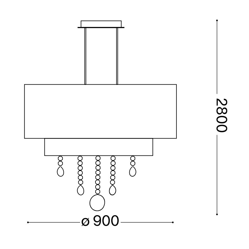 Ideal Lux - Kristály csillár zsinóron OPERA 10xE27/60W/230V átm. 90 cm fehér