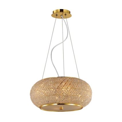 Ideal Lux - Kristály csillár zsinóron PASHA 10xE14/40W/230V átm. 55 cm arany