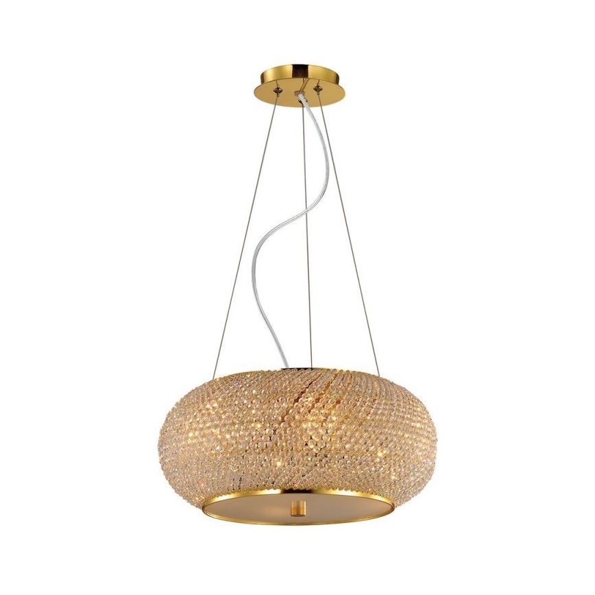 Ideal Lux - Kristály csillár zsinóron PASHA 10xE14/40W/230V átm. 55 cm arany