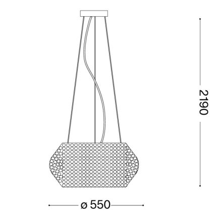 Ideal Lux - Kristály csillár zsinóron PASHA 10xE14/40W/230V átm. 55 cm arany